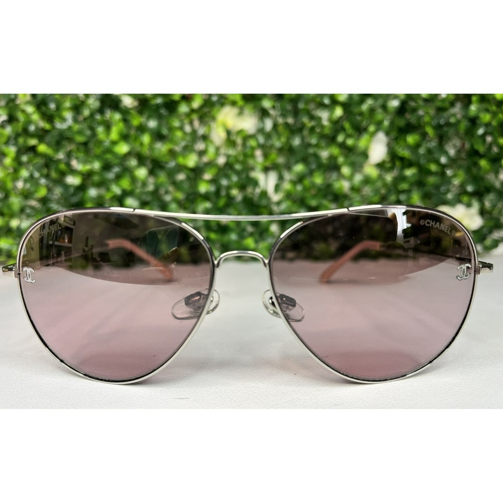 CHANEL 4189 PQ c.124/7e Pilot/Aviator Women's Sunglasses 59-14-135 - PREOWNED
